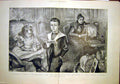 Original Old Antique Print Dreyfus Case Wife Children Paris Renouard 1898 19th