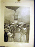 Original Old Antique Print Balloon Universal Exhibition Earl'S Court London 1898