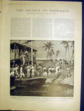 Old Antique Print Omdurman Sirdar Soudanese Map Grenadiers Rifle Brigade