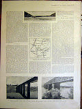 Old Antique Print Colesberg Bridge Orange River Bethulie Africa Map 1899 19th