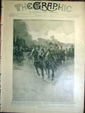 Original Old Antique Print Review Artillery Company Queen Windsor Craig 1899