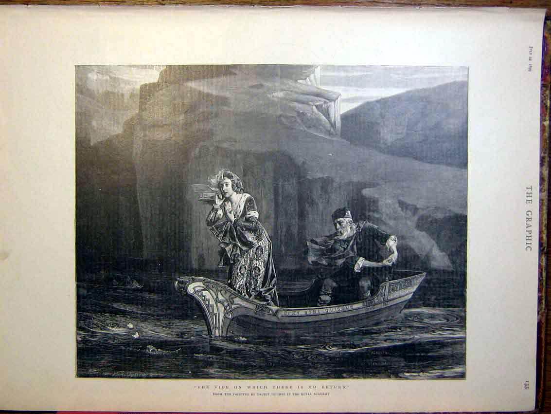Original Old Antique Print Fine Art 1899 Talbot Hughes Tide Royal Academy 19th