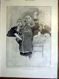 Original Old Antique Print Court-Martial Dreyfus Family Portrait Vandyck 1899