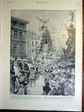 Old Antique Print Vandyck Antwerp Procession Bosnia Herzogovina Sketches
