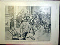 Original Old Antique Print Riots Paris Mob Pillaging St Joseph'S Church 1899