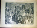 Original Old Antique Print Feast Assumption Antwerp Hussars Dragoons Trooper