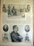 Original Old Antique Print Dreyfus Court-Martial Rennes Military Mercier 1899