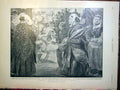 Original Old Antique Print Peasants Parisians Rennes Renouard Dreyfus Trial 1899