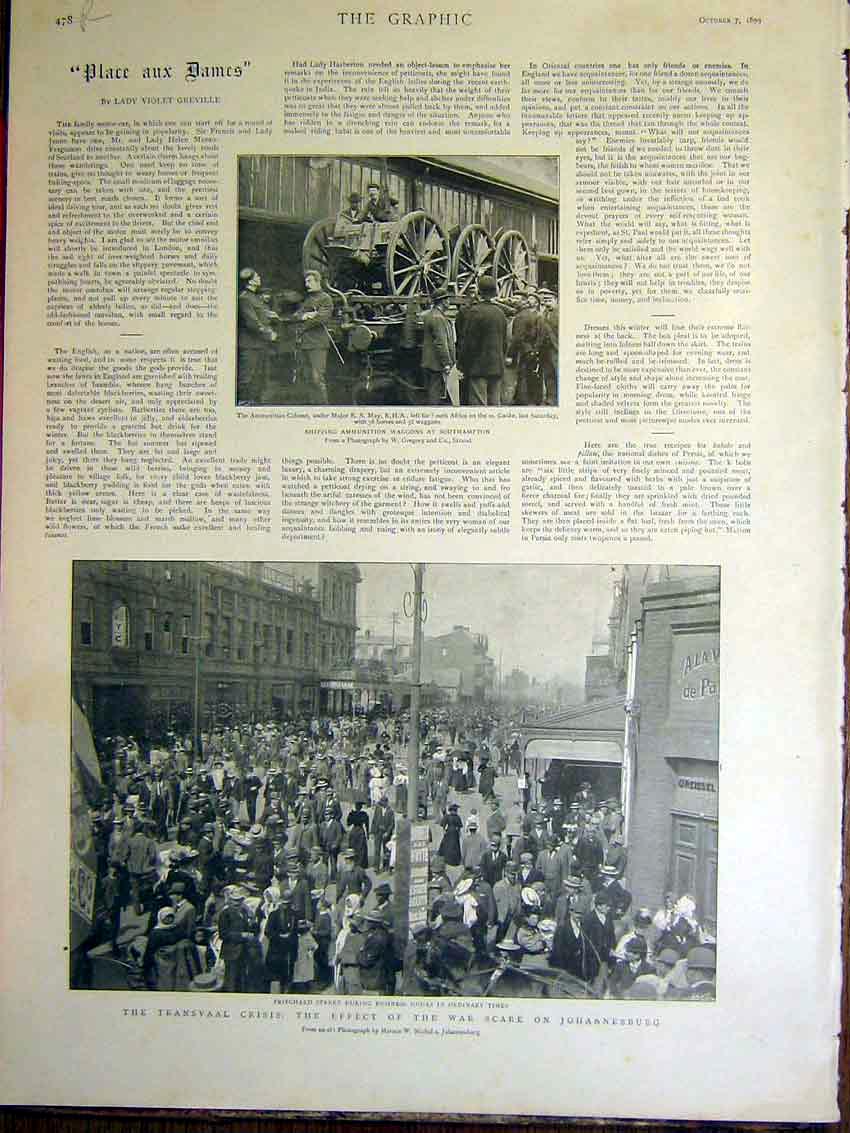 Original Old Antique Print Boer War Transvaal Africa Crisis Dreyfus Carpentras