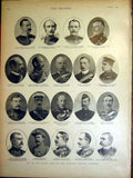 Original Old Antique Print Portrait British Officers Boer War Africa 1899 19th