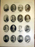 Original Old Antique Print Portrait Officers South Africa Boer War 1899 19th