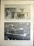 Original Old Antique Print Naval Detachment Portsmouth Nash Urmston Grange 1899