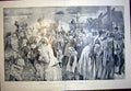 Original Old Antique Print Small War Farewell Family Troops 1899 19th