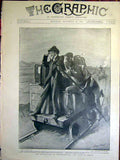 Original Old Antique Print Burghersdorp Evacuation Boer War Africa Hall 1899