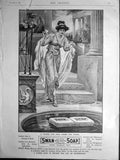 Original Old Antique Print Swan Soap White Floating Advert Advertisement 1899