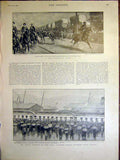Original Old Antique Print Boer Transport Train Canadian Contingent Africa War