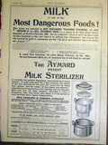 Original Old Antique Print Aymard Milk Sterilizer Patent Food Advert 1899 19th