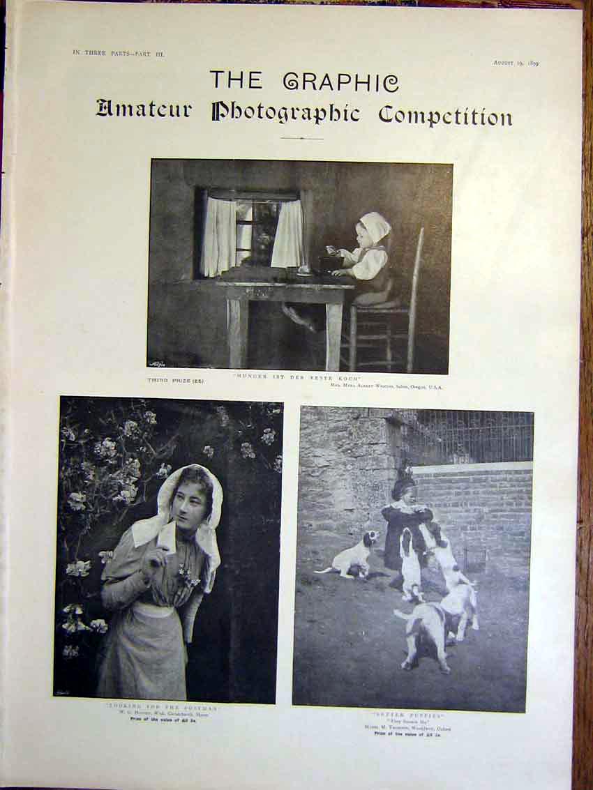 Original Old Antique Print Graphic Amateur Photographic S Fine Art 1899 19th