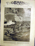 Original Old Antique Print Krooboys Waters Ship Albatross London 1900 Victorian