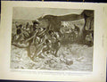 Original Old Antique Print Officer Mess Kaffirs Ladysmith Africa Boer War 1900