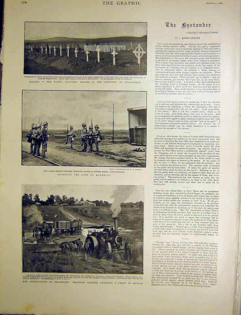 Old Antique Print Transport Traction Engine Howick Africa Sterkstrom 1900 20th