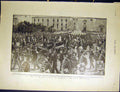 Old Antique Print Funeral King Italy Pantheon Ranelagh Carriage Motor Car