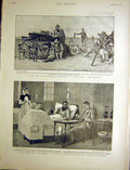 Original Old Antique Print Devonshire Regiment Standerton Africa Boer Hospital