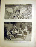 Original Old Antique Print Boer War Laing'S Nek Hospital Pietermaritzburg 1900
