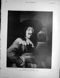 Original Old Antique Print Portrait Sailor Frans Hals Fine Art 1900 Victorian