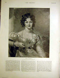 Original Old Antique Print Miss Croker Portrait Lawrence Fine Art 1900 Lady 20th