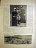Original Old Antique Print Roberts Portrait Siege Eland'S River Africa Boer War