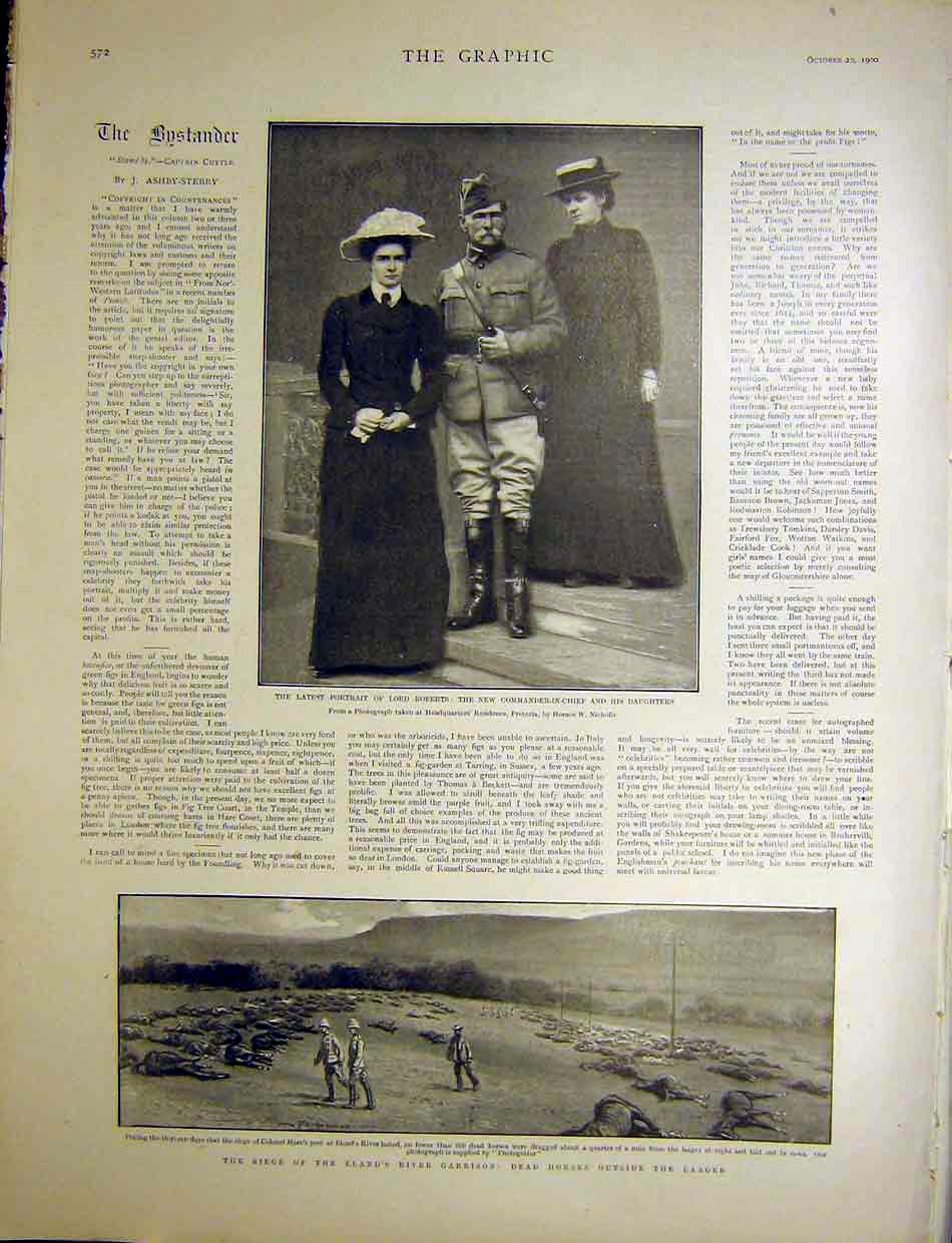 Original Old Antique Print Roberts Portrait Siege Eland'S River Africa Boer War