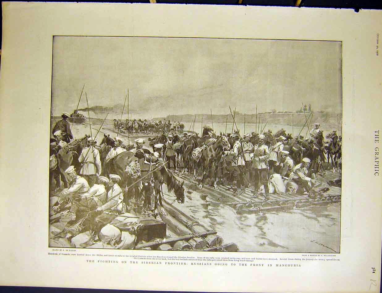 Old Antique Print Siberian Frontier Russians Portrait Thomas Graphic 1900 20th