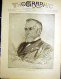 Original Old Antique Print Loubet President French Republic Portrait 1900 20th