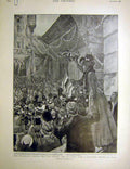 Original Old Antique Print Procession Law Courts Transvaal Flag Aurania 1900