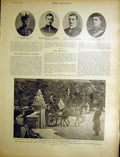 Original Old Antique Print Queen Holland Duke Mecklenburg-Schwerin Portrait 1900