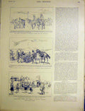 Original Old Antique Print Sketches South Africa Ridley Highlanders Cavalry 1900