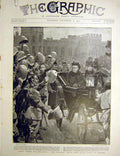 Original Old Antique Print Queen Canadian Troops South Africa Windsor Liverpool