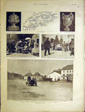 Original Old Antique Print Bazaar Earls Court Military Exhibition London 1901
