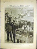 Original Old Antique Print Naval Manoeuvres Hms Revenge Nile Discovery 1901