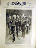 Original Old Antique Print Funeral Empress Frederick Waldersee 1901 Victorian