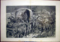 Original Old Antique Print Boer War Infantry Attack Convoy Sier 1901 Victorian