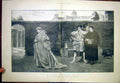 Old Antique Print Painting Lucas Clouds Gather Setting Sun Fine Art 1901 20th