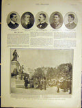 Original Old Antique Print Portrait War Sier Memorial Ottawa 1901 20th