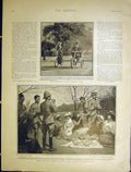 Original Old Antique Print War Africa Bicycle Sier Lady Kronstadt 1901 Victorian
