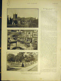 Original Old Antique Print Sandringham Church King Queen Norfolk 1901 Victorian