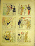 Original Old Antique Print Sketches Jealous Husband Tale Paris Guillaume 1901