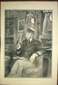 Original Old Antique Print Hrh Duke Cornwall York Portrait Ophir Hall 1901 20th