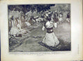 Original Old Antique Print King Ilness Indian Contingent Prayer Officers 1902