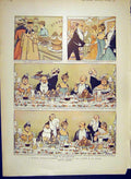 Original Old Antique Print Tragedy Pate A La Russe Guillaume Sketches 1902 20th